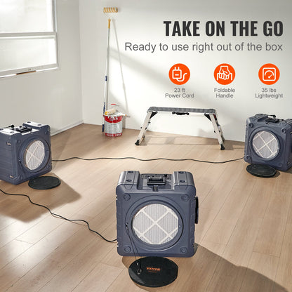 Luftreiniger mit 3-stufigem, stapelbarem Unterdrucksystem (550 CFM)