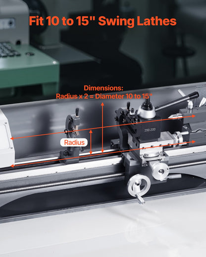 Schnellwechsel-Werkzeughalter-Set, 6-teilig, inklusive Drehmeißelhalter, Keil-Werkzeughalter mit Zubehör für Drehmeißelhalter, für Mini- und Metalldrehmaschinen mit 254–381 mm (10–15 Zoll) Drehdurchmesser, aus robustem Stahl