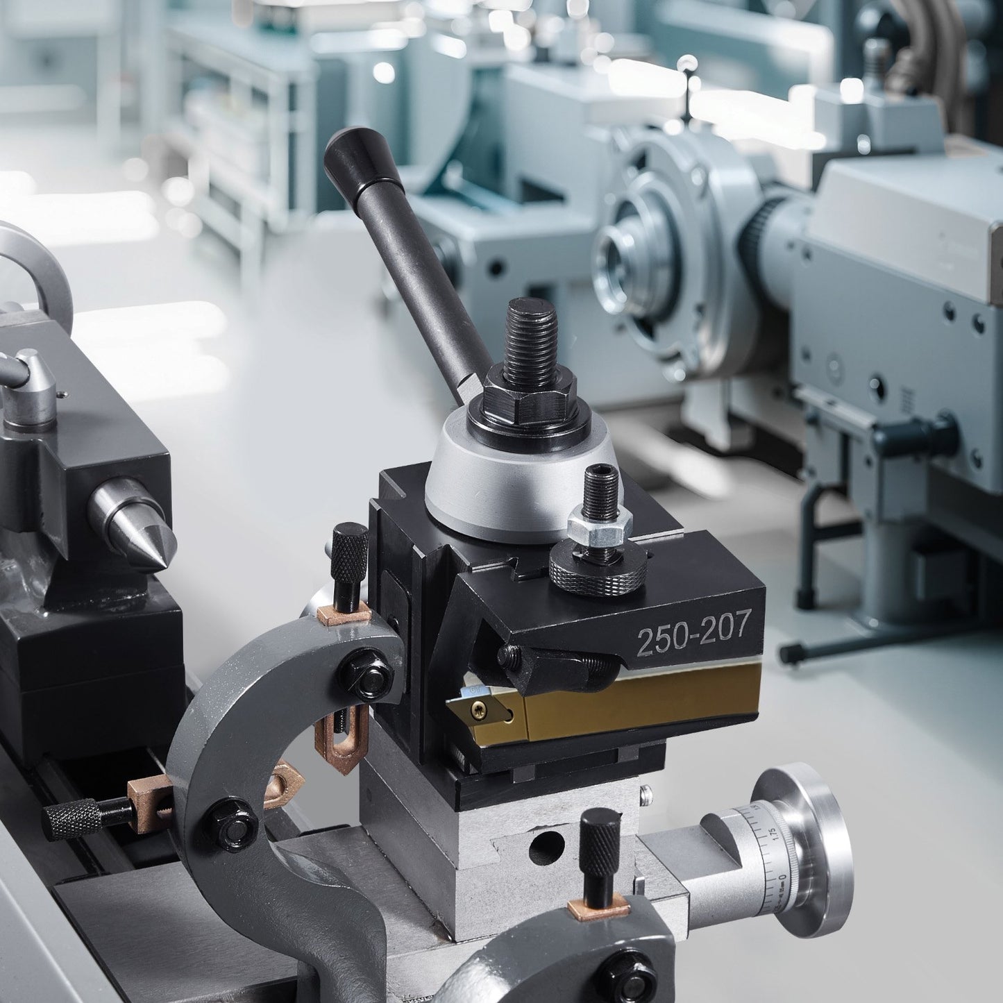 Schnellwechsel-Werkzeughalter-Set, 6-teilig, inklusive Drehmeißelhalter, Keil-Werkzeughalter mit Zubehör für Drehmeißelhalter, für Mini- und Metalldrehmaschinen mit 254–381 mm (10–15 Zoll) Drehdurchmesser, aus robustem Stahl