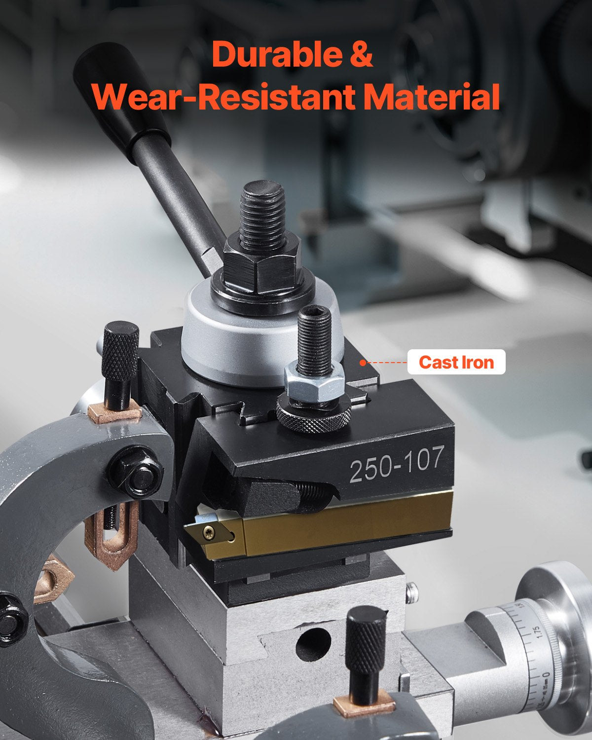 Schnellwechsel-Werkzeughalter-Set, 6-teilig, inklusive Drehmeißelhalter, Keil-Werkzeughalter mit Zubehör für Drehmeißelhalter, passend für Mini- und Metalldrehmaschinen mit 15–30 cm Drehdurchmesser, aus robustem Stahl