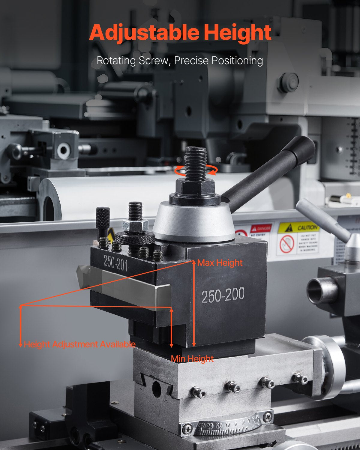 Schnellwechsel-Werkzeughalter-Set, 8-teilig, inklusive Drehmeißelhalter, Keil-Werkzeughalter mit Zubehör für Drehmeißelhalter, für Mini- und Metalldrehmaschinen mit 254–381 mm (10–15 Zoll) Drehdurchmesser, aus robustem Stahl