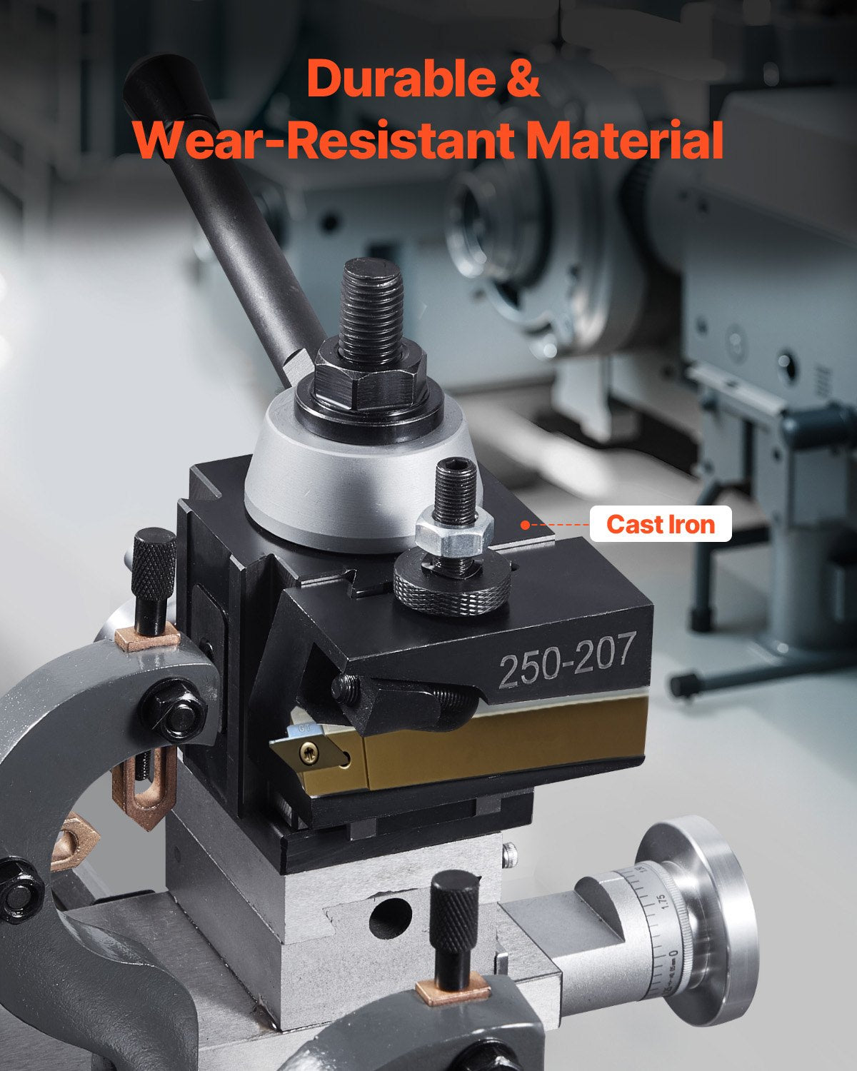 Schnellwechsel-Werkzeughalter-Set, 8-teilig, inklusive Drehmeißelhalter, Keil-Werkzeughalter mit Zubehör für Drehmeißelhalter, für Mini- und Metalldrehmaschinen mit 254–381 mm (10–15 Zoll) Drehdurchmesser, aus robustem Stahl