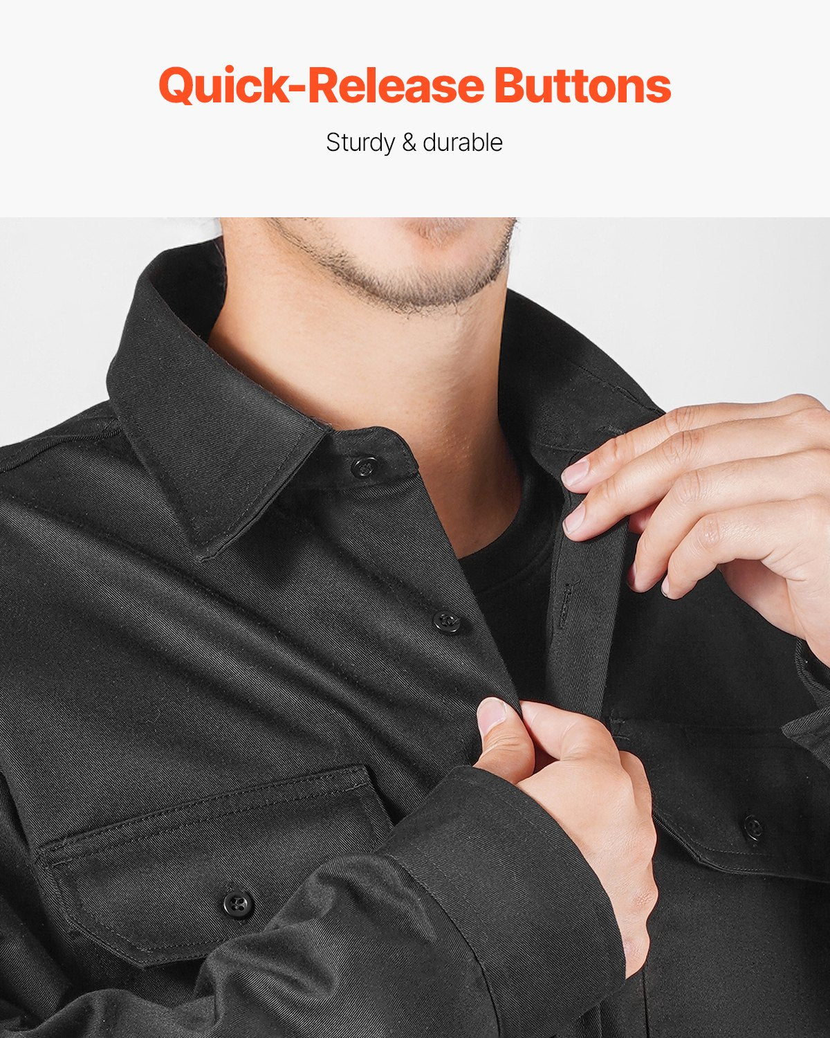 Flame-Resistant Welding Jacket - XXL Size, 7oz. FR Cotton Welding Jacket, Machine Washable Heat-Resistant Safety Jacket with Collar, Adjustable Cuffs & Pockets, Meet ATPV 9.2 Cal/cm² Arc Rating