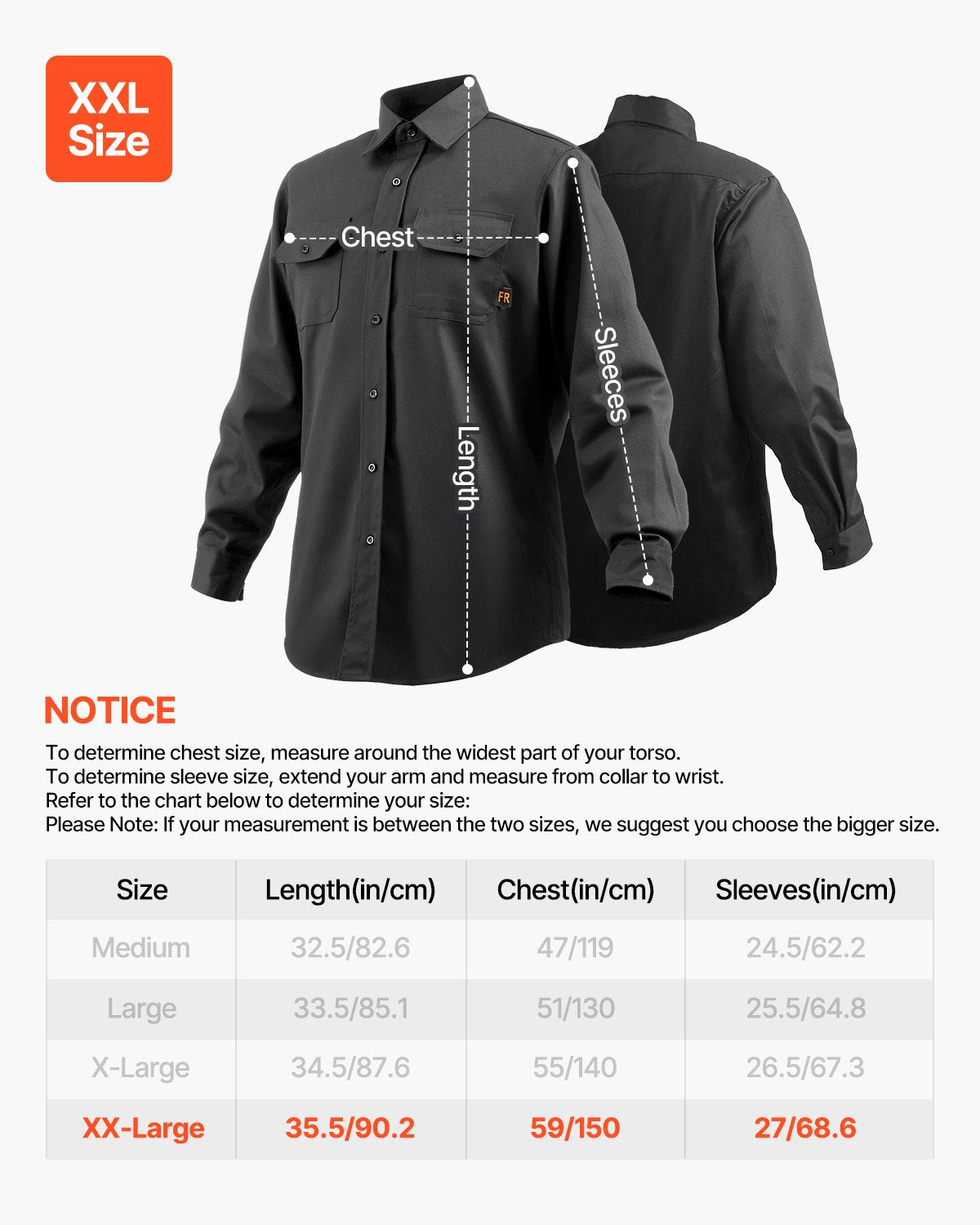 Flame-Resistant Welding Jacket - XXL Size, 7oz. FR Cotton Welding Jacket, Machine Washable Heat-Resistant Safety Jacket with Collar, Adjustable Cuffs & Pockets, Meet ATPV 9.2 Cal/cm² Arc Rating