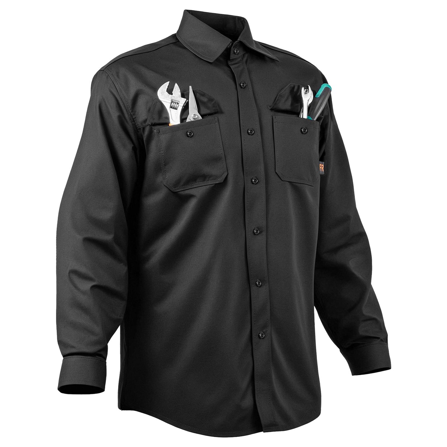 Flame-Resistant Welding Jacket - XL Size, 7oz. FR Cotton Welding Jacket, Machine Washable Heat-Resistant Safety Jacket with Collar, Adjustable Cuffs & Pockets, Meet ATPV 9.2 Cal/cm² Arc Rating