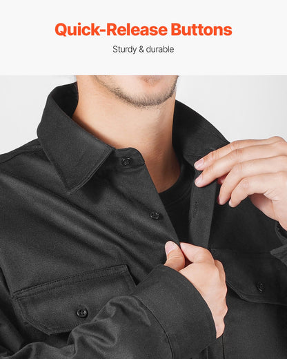 Flame-Resistant Welding Jacket - M Size, 7oz. FR Cotton Welding Jacket, Machine Washable Heat-Resistant Safety Jacket with Collar, Adjustable Cuffs & 2 Pockets, Meet ATPV 9.2 Cal/cm² Arc Rating