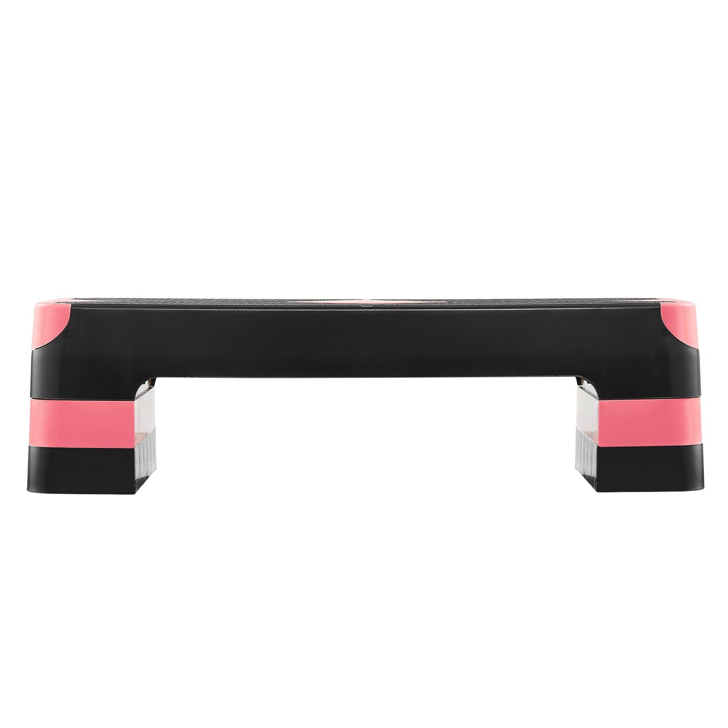 Aerobic Exercise Step Platform, 28-Inch Workout Aerobic Stepper, Height Adjustable Fitness Training Step Deck Trainer with 4 Risers, Non-Slip Surface Bench for Home Gym Cardio Strength, Red