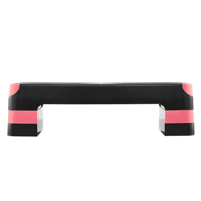 Aerobic Exercise Step Platform, 28-Inch Workout Aerobic Stepper, Height Adjustable Fitness Training Step Deck Trainer with 4 Risers, Non-Slip Surface Bench for Home Gym Cardio Strength, Red