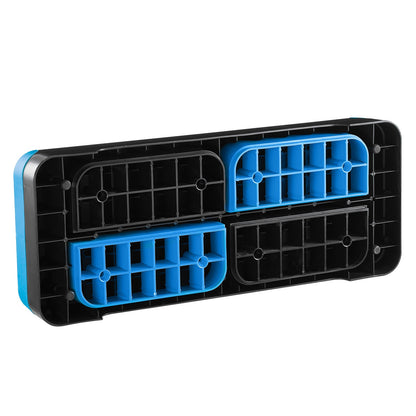 Aerobic Exercise Step Platform, 28-Inch Workout Aerobic Stepper, Height Adjustable Fitness Training Step Deck Trainer with 4 Risers, Non-Slip Surface Bench for Home Gym Cardio Strength, Blue