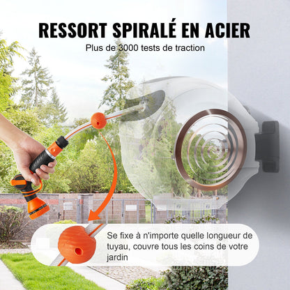Einziehbare Schlauchtrommel, Wasserschlauchtrommel 20 m x 1,3 cm, 180° schwenkbar, Wandmontage