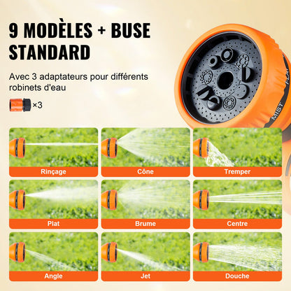 Einziehbare Schlauchtrommel, Wasserschlauchtrommel 25 m x 1,3 cm, 180° schwenkbar, Wandmontage