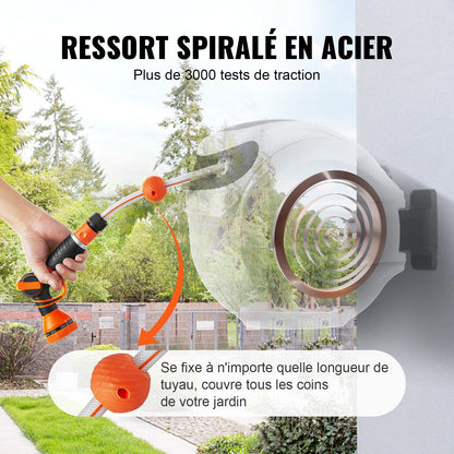 Einziehbare Schlauchtrommel, Wasserschlauchtrommel 35 m x 1,3 cm, 180° schwenkbar, Wandmontage