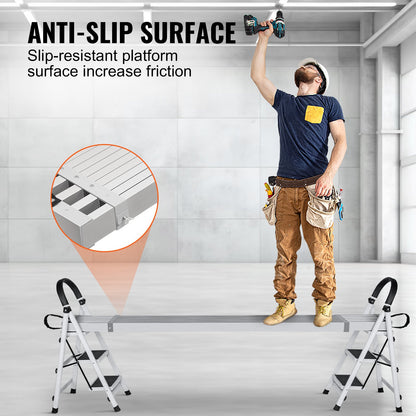 Aluminum Work Plank Telescoping 6-9 ft/1.8-2.7 m 500 lb/226.8 kg Capacity Scaffold Plank