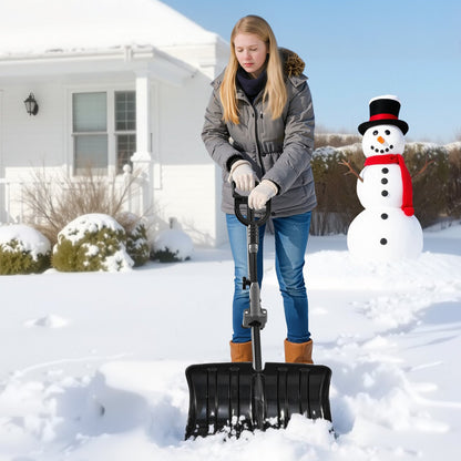 Schneeschaufel für die Einfahrt, 45,5 cm breite Schneeschaufel mit D-förmigen Griffen, rutschfestem Griff, Schneeschaufel mit großem Fassungsvermögen, leichtes Schneeräumgerät für Garten, Auto, Camping und Outdoor-Aktivitäten