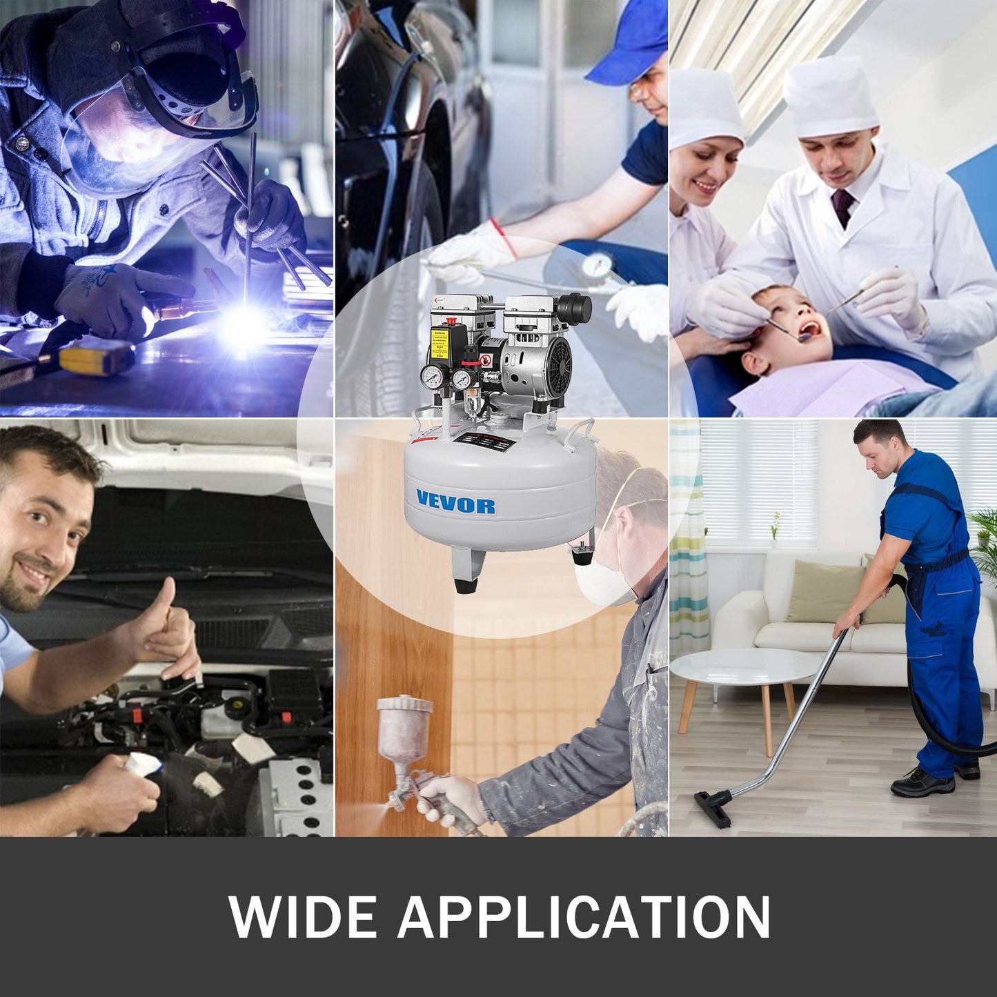 Vertikaler Luftkompressor, 6,6 Gallonen (ca. 25 Liter), extrem leiser, ölfreier Luftkompressor, 30-Liter-Tank, geräuscharmer Luftkompressor, 850 W, ölfrei, geringe Geräuschentwicklung