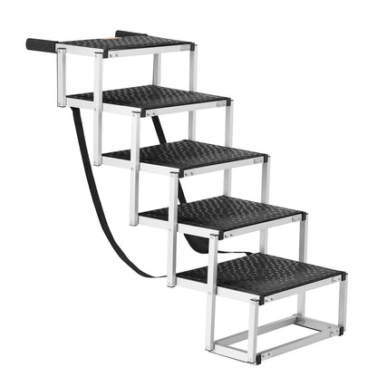 Dog Stair for Cars 5-step Folding Dog Steps Aluminum Loads up to 68 kg