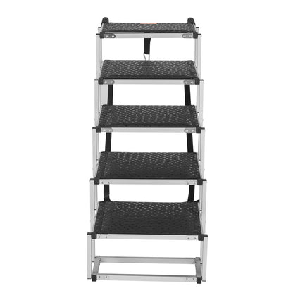Dog Stair for Cars 5-step Folding Dog Steps Aluminum Loads up to 68 kg