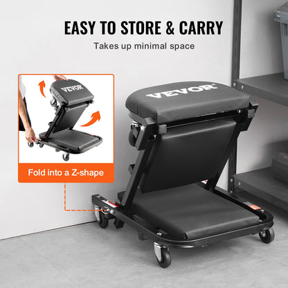 101,6 cm faltbarer Z-Garagenhocker, Werkstatthocker, Tragkraft: 204,1 kg