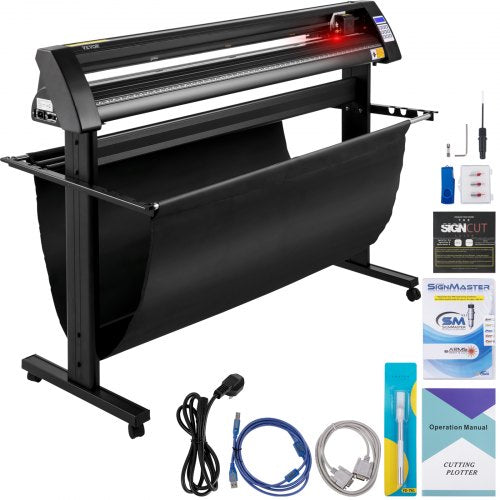 Vinylschneider, 1350-mm-Vinylplotter, LED-Bildschirmplotter, halbautomatischer integrierter Lichtschranke, kompatibel mit SignCut-Software für Mac und Windows, inklusive Ständer
