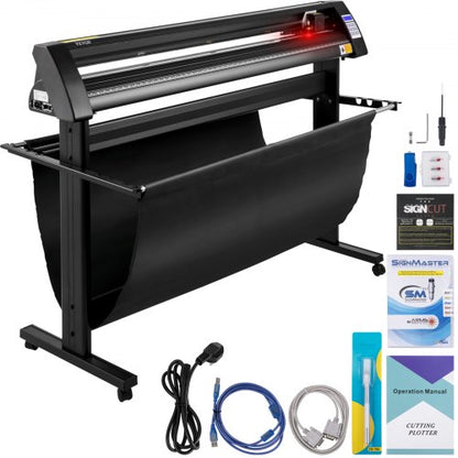 Vinylschneider, 1350-mm-Vinylplotter, LED-Bildschirmplotter, halbautomatischer integrierter Lichtschranke, kompatibel mit SignCut-Software für Mac und Windows, inklusive Ständer