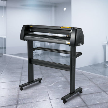 Vinylschneidemaschine, 28-Zoll-Papiereinzug-Schneideplotter-Set, Vinyl-Drucker mit einstellbarer Kraft und Geschwindigkeit, LCD-Display, Windows-kompatibles Schilderherstellungsset mit Signmaster-Software, Zubehör, 3 Klingen