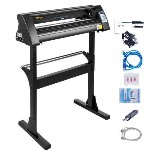 Vinylschneider 28 Zoll Vinylschneidermaschine 720 mm Papiereinzug Vinylplotter mit stabilem Bodenständer zum Schneiden von Papier Schwarz