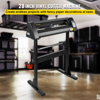 Vinylschneider 28 Zoll Vinylschneidermaschine 720 mm Papiereinzug Vinylplotter mit stabilem Bodenständer zum Schneiden von Papier Schwarz