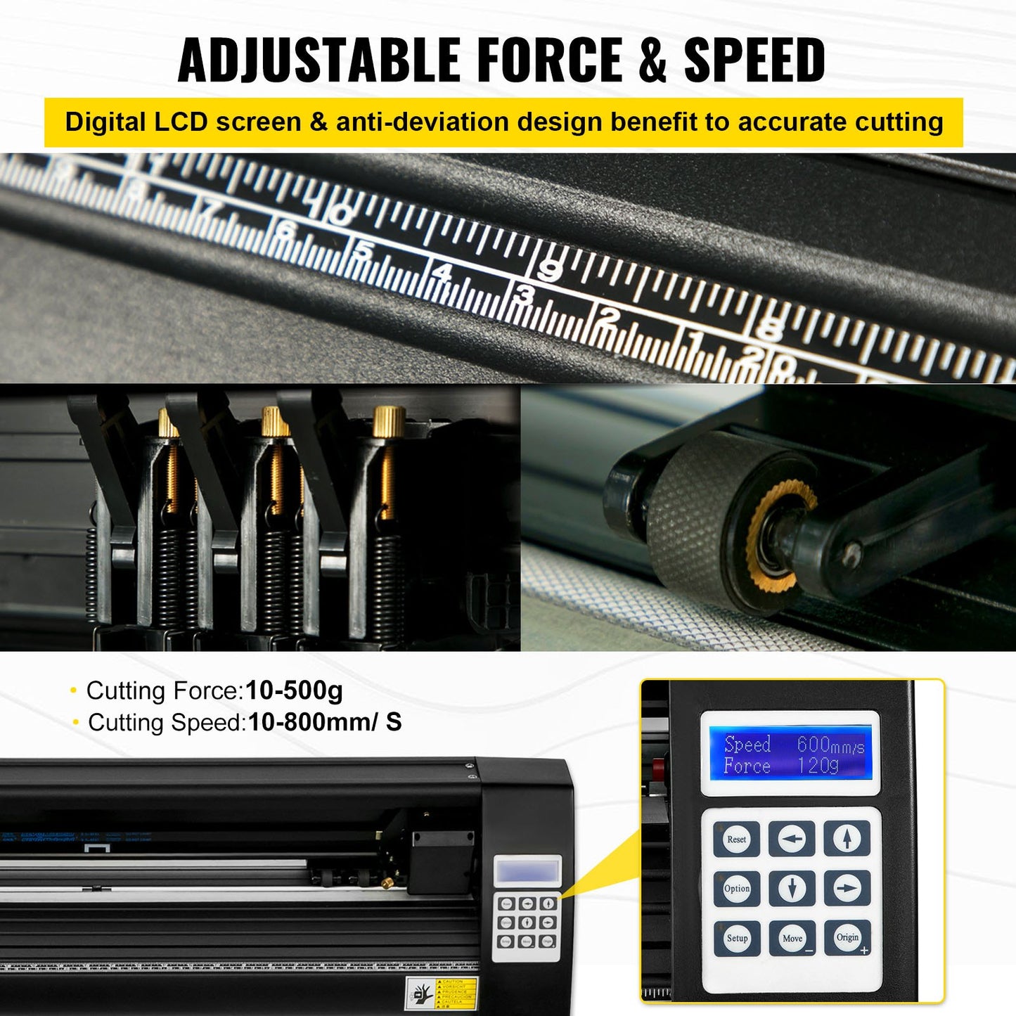 Vinylschneider 28 Zoll Vinylschneidermaschine 720 mm Papiereinzug Vinylplotter mit stabilem Bodenständer zum Schneiden von Papier Schwarz