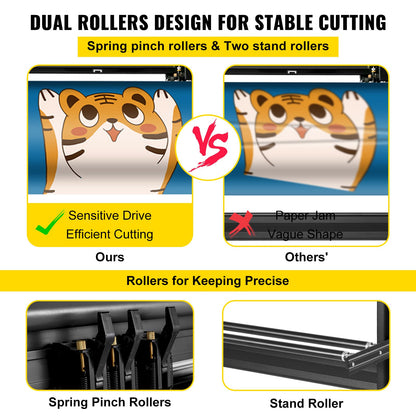 Vinylschneider 870 mm, maximale Papierzufuhr 34 Zoll, Vinylplotter mit stabilem Bodenständer, einstellbarer Kraft und Geschwindigkeit für die Schilderherstellung