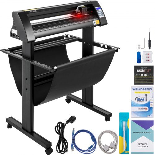 Vinylschneider, 720-mm-Vinylplotter, LED-Bildschirmplotter, halbautomatischer integrierter Lichtschranke, kompatibel mit SignCut-Software für Mac und Windows, inklusive Ständer
