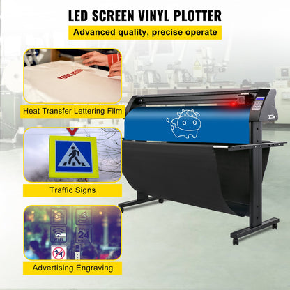 Vinylschneider, 1350-mm-Vinylplotter, LED-Bildschirmplotter, halbautomatischer integrierter Lichtschranke, kompatibel mit der SignMaster-Software für Windows, inklusive Ständer