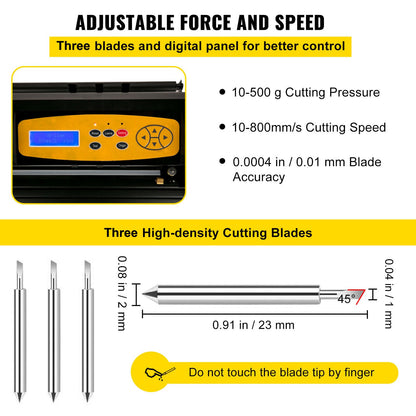 Vinylschneidemaschine, 28-Zoll-Schneideplotter, einstellbare Geschwindigkeit und Kraft, DIY-Schneidemaschinen-Set für Schilder, Banner und Aufkleber mit Bodenständer und SignMaster-Software für Windows