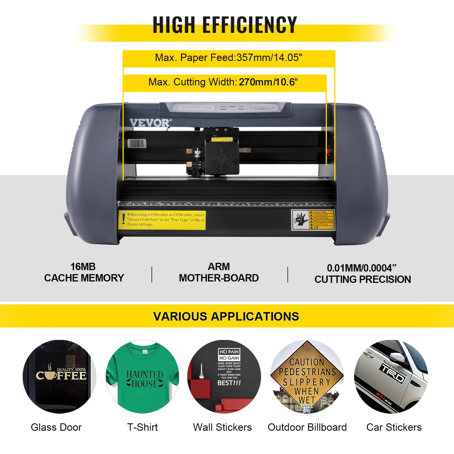 Vinylschneidemaschine, 375-mm-Vinylplotter, maximaler Papiereinzug 14 Zoll, Plotterdrucker mit einstellbarer Kraft und Geschwindigkeit, Vinylschneidemaschine für die Schilderherstellung, Vinylplotter-Schneidemaschine