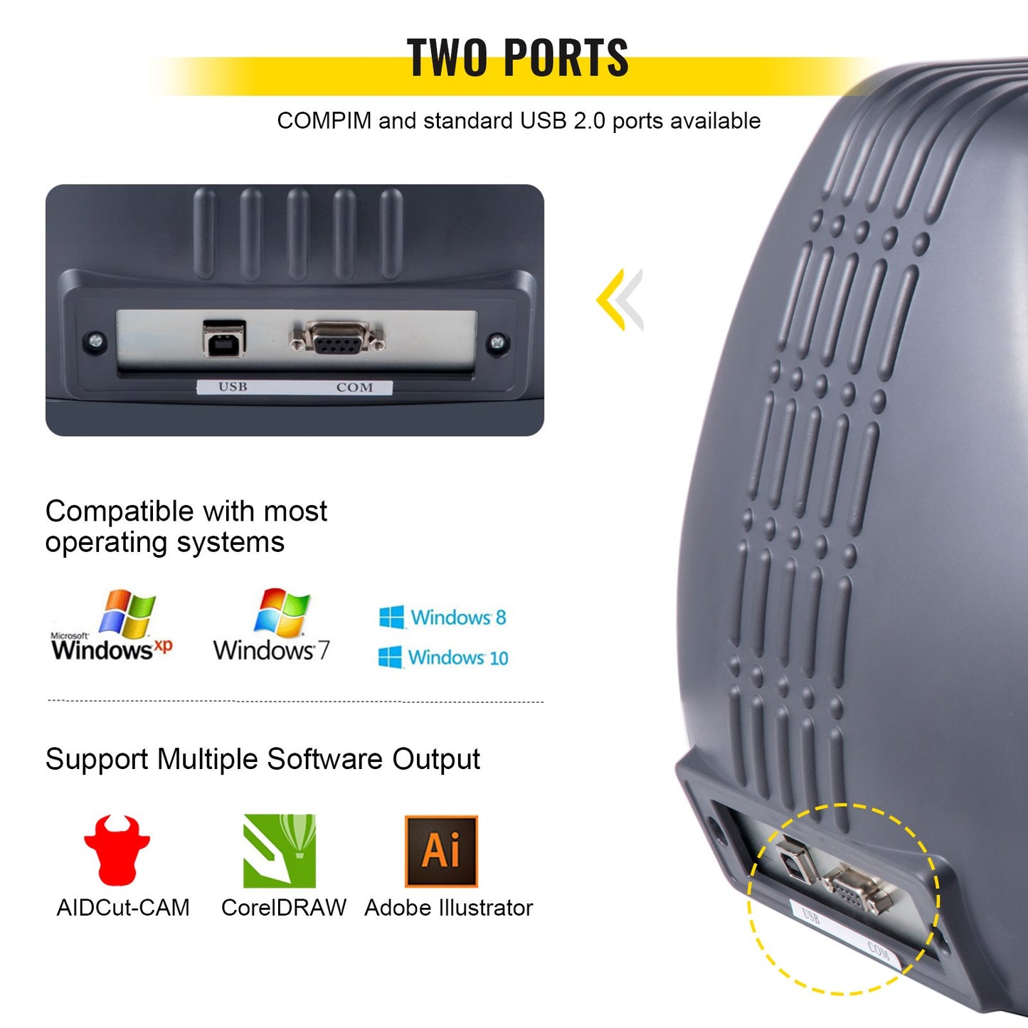Vinylschneidemaschine, 375-mm-Vinylplotter, maximaler Papiereinzug 14 Zoll, Plotterdrucker mit einstellbarer Kraft und Geschwindigkeit, Vinylschneidemaschine für die Schilderherstellung, Vinylplotter-Schneidemaschine