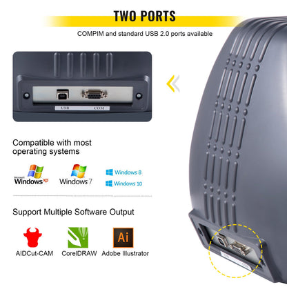 Vinylschneidemaschine, 375-mm-Vinylplotter, maximaler Papiereinzug 14 Zoll, Plotterdrucker mit einstellbarer Kraft und Geschwindigkeit, Vinylschneidemaschine für die Schilderherstellung, Vinylplotter-Schneidemaschine