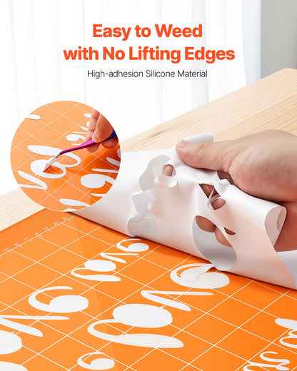 Heat Transfer Vinyl, 304.8 x 15240mm, Glossy White HTV Iron on Vinyl Roll, Easy to Cut and Weed, Strong Adhesion, Compatible with Cutting Machines, for Various Materials, T-shirts, Pillows, Hats