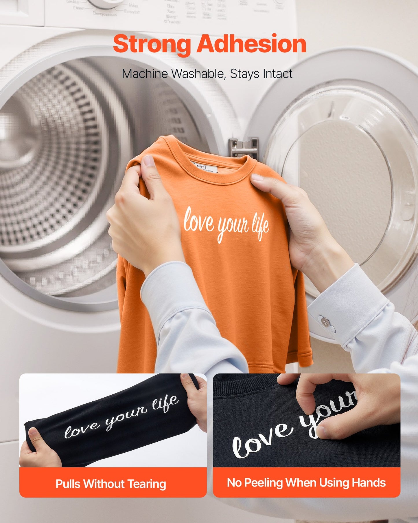 Heat Transfer Vinyl, 304.8 x 15240mm, Glossy White HTV Iron on Vinyl Roll, Easy to Cut and Weed, Strong Adhesion, Compatible with Cutting Machines, for Various Materials, T-shirts, Pillows, Hats