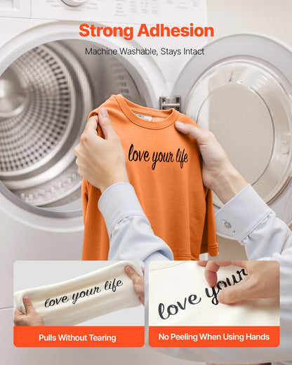 Transferfolie, 304,8 x 21336 mm, glänzend schwarz, Bügelfolie auf Rolle, leicht zu schneiden und zu entgittern, starke Haftung, kompatibel mit Schneidemaschinen, für verschiedene Materialien, T-Shirts, Kissen, Hüte