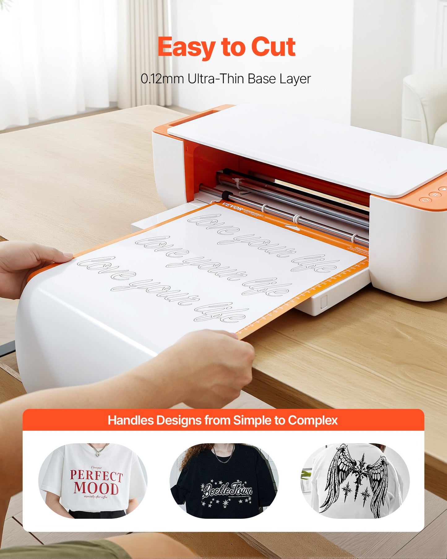 Heat Transfer Vinyl, 304.8 x 21336mm, Glossy White HTV Iron on Vinyl Roll, Easy to Cut and Weed, Strong Adhesion, Compatible with Cutting Machines, for Various Materials, T-shirts, Pillows, Hats