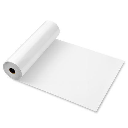 Heat Transfer Vinyl, 304.8 x 21336mm, Glossy White HTV Iron on Vinyl Roll, Easy to Cut and Weed, Strong Adhesion, Compatible with Cutting Machines, for Various Materials, T-shirts, Pillows, Hats