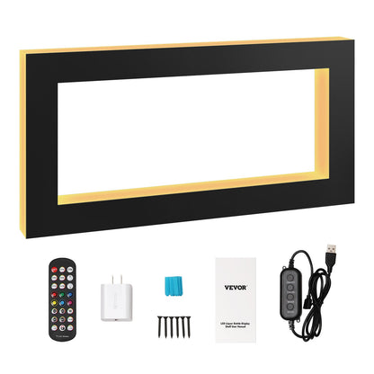 LED-beleuchtetes Flaschenregal, quadratisch, 122 cm (48 Zoll), beleuchtetes Hausbar-Regal mit Funkfernbedienung und App-Steuerung, 7 statische Farben, 1-4-Stunden-Timer, Acryl-Wandregal für 24 Flaschen