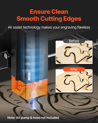 Lasergravierer, 20 W Leistung, Lasergravur- und Schneidemaschine, Arbeitsbereich 35 x 40 cm, Vorschubgeschwindigkeit 10.000 mm/min, fokussierter Laserstrahl mit Augenschutz, für Holz und bestimmte Metalle
