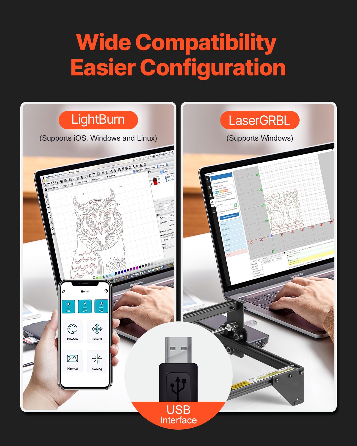Lasergravierer, 20 W Leistung, Lasergravur- und Schneidemaschine, Arbeitsbereich 35 x 40 cm, Vorschubgeschwindigkeit 10.000 mm/min, fokussierter Laserstrahl mit Augenschutz, für Holz und bestimmte Metalle