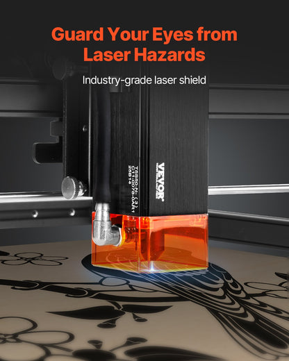 Lasergravierer, 5 W Leistung, Lasergravur- und Schneidemaschine, Arbeitsbereich 38 x 40 cm, Vorschubgeschwindigkeit 10.000 mm/min, fokussierter Laserstrahl mit Augenschutz, geeignet für Holz und bestimmte Metalle