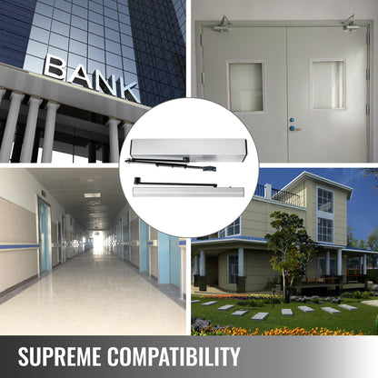 Elektrischer Türöffner/Türschließer, 10 kg, 110–240 V, automatischer Türöffner, barrierefreier Türöffner, automatischer Drehtüröffner, 50 W, Drehtüröffner, 120° verstellbar, Aluminiumlegierung