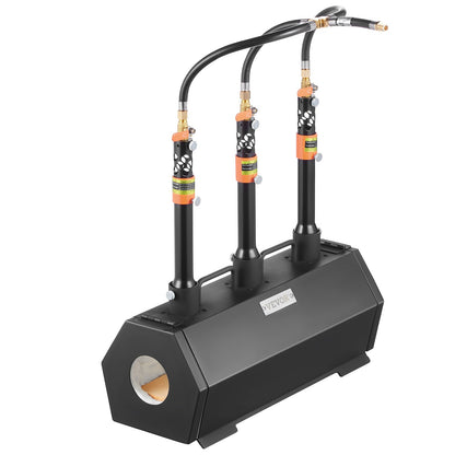 Portable Propane Forge, 3 Burner Farrier Forge, 2600℉ Tool and Knife Making Blacksmithing Gas Forge, Large Capacity Hexagon Cold-Rolled Steel Gas Forging Tools and Equipment for Metal Forging