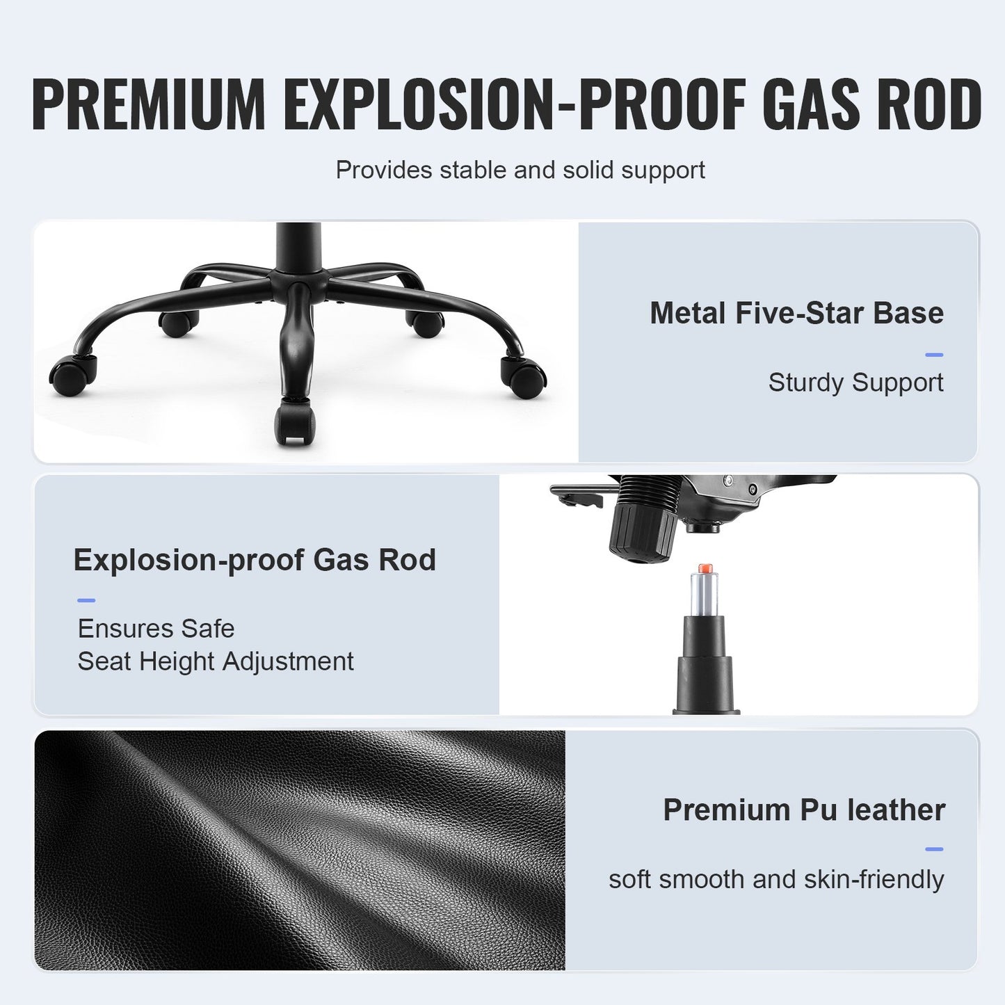 Executive Office Chair with Cutting-edge Adjustable Lumbar Support, High Back PU Leather Office Chair Ergonomic for Back Pain, with Padded Flip-up Arms