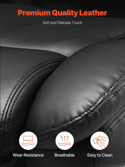 Executive Chair, High Back Office Chair with Knob-Control Lumbar Support, Ergonomic Desk Chair Adjustable Tilt & Height, PU Leather Swivel Rolling Chair for Working, Study, Gaming, Black