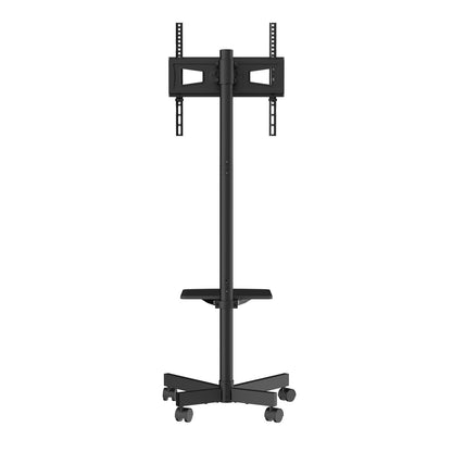 Mobile TV Stand, Mobile TV Cart for 23 to 60 inch TVs, Height Adjustable Portable TV Stand with Wheels, with A Tray for Audio-Visual Devices, Rolling TV Stand with Mount for Bedroom, Living Room