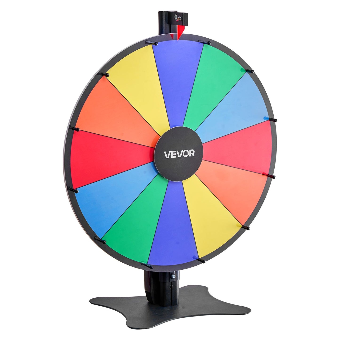 914 mm Spinning Prize Wheel, 18 Slots Spinning Wheel with Stand, Adjustable Height Win Fortune Roulette with a Dry Erase and 2 Markers, 6 Colors, Easy Assembly, for Party Pub Trade Show Carnival